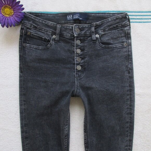 GAP Jeans Size 6/28 High Rise Universal Legging Gray Denim - Picture 7 of 13